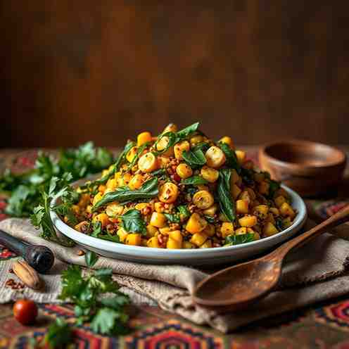 African Food Recipes - Likhobe La Moroho (Maize & Greens)